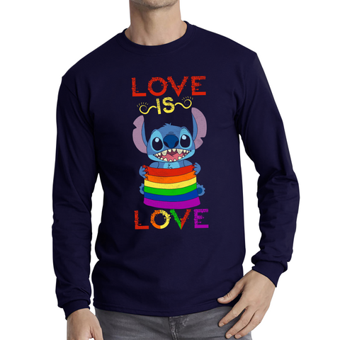Love Is Love stitch Valentine's Day LGBT Gender Equality LGBTQ LGBT pride Stitch Ohana Long Sleeve T Shirt