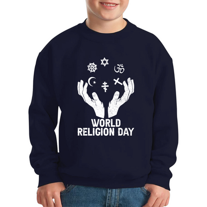 World Religion Day Religious Peace For Everyone Religious Love Religion Day Kids Jumper