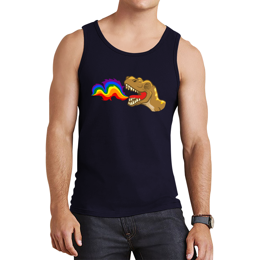 LGBT T-Rex Dinosaur Pride Lgbt Dino Rainbow Fire Tank Top
