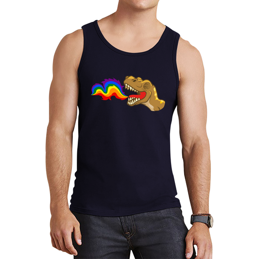 T-Rex Dinosaur Pride Lgbt Dino Rainbow Fire Tank Top