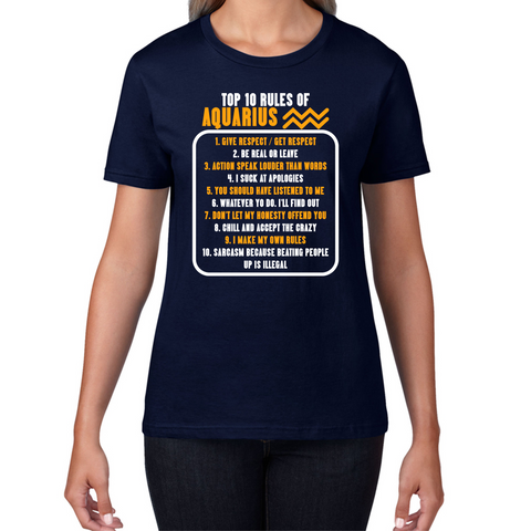 Top 10 Rules Of Aquarius Horoscope Zodiac Astrological Sign Facts Traits Give Respect Get Respect Birthday Present Womens Tee Top