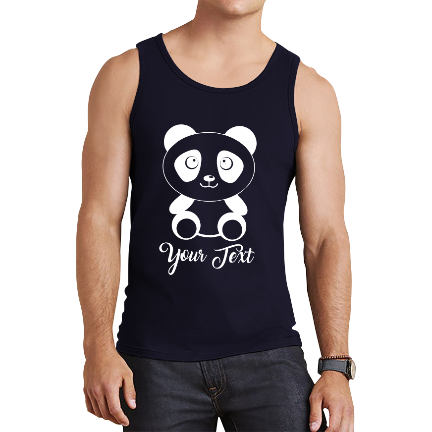 Personalised Cute Panda Bear Your Text Funny Cute Animal Lovers Tank Top