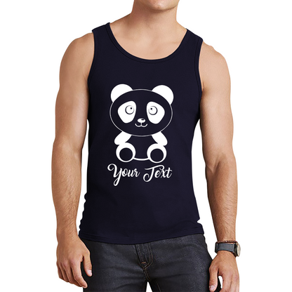 Personalised Cute Panda Bear Your Text Funny Cute Animal Lovers Tank Top