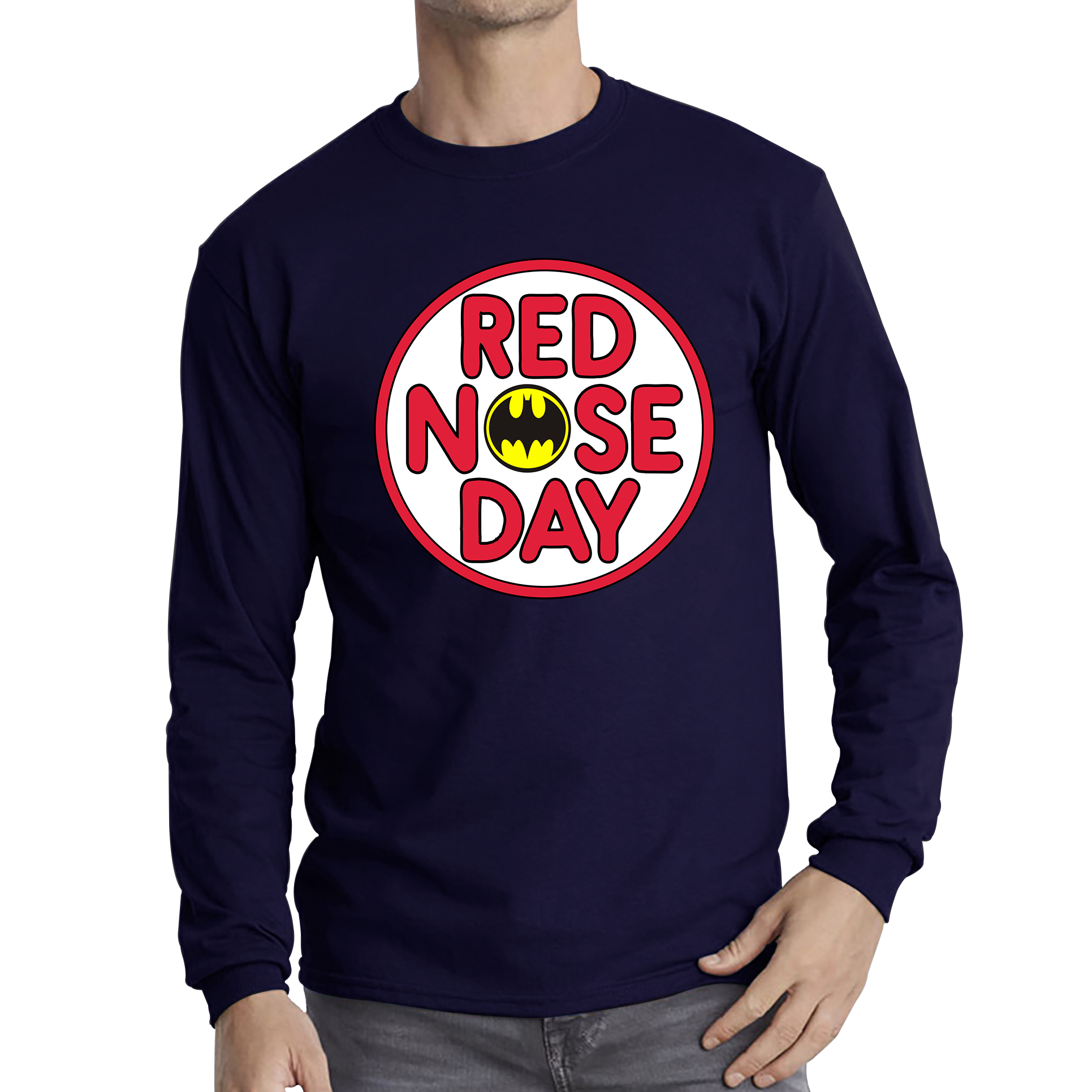 Batman Long Sleeve Red Nose Day Shirt