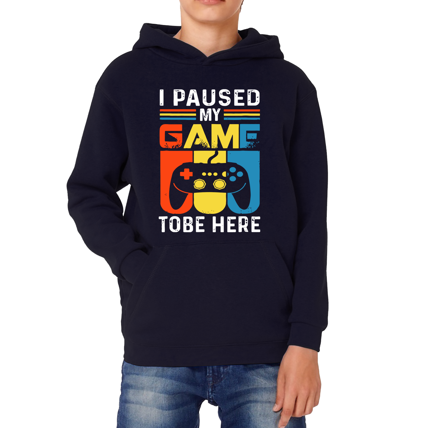 I Paused My Game To Be Here Funny Novelty Sarcastic Video Game Kids Hoodie