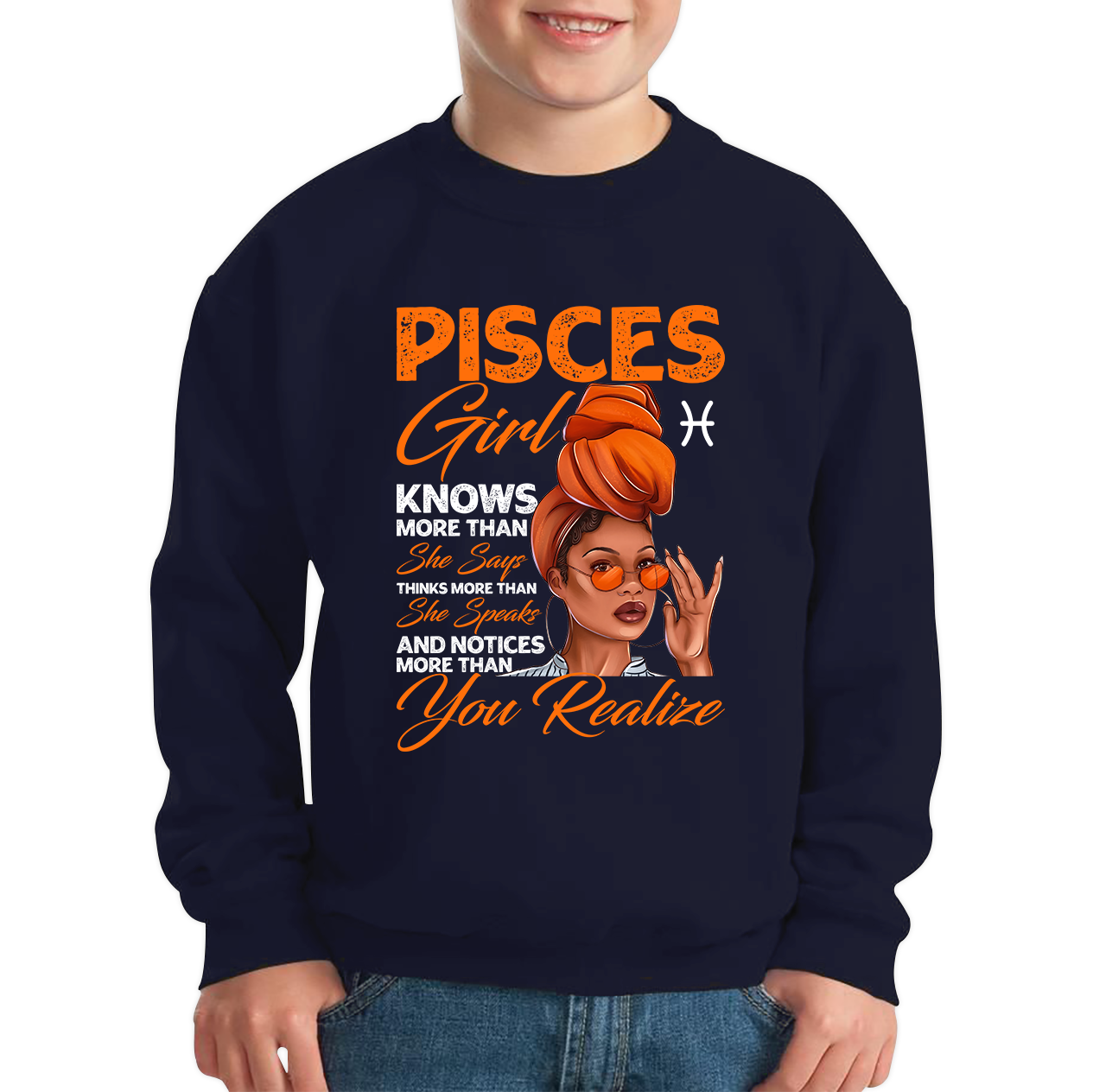Pisces Girl Knows More Than Think More Than Horoscope Zodiac Astrological Sign Birthday Kids Jumper