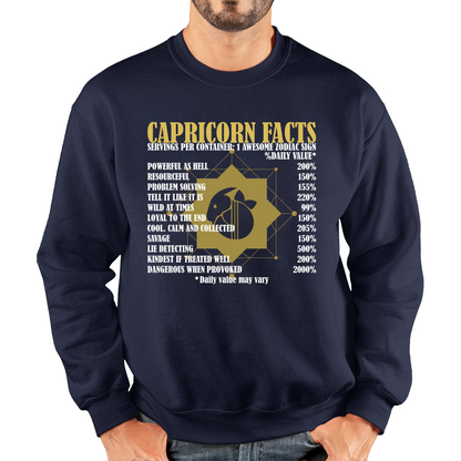 Capricorn Facts Horoscope Zodiac Astrological Sign Astrology Signs Birthday Present Unisex Sweatshirt