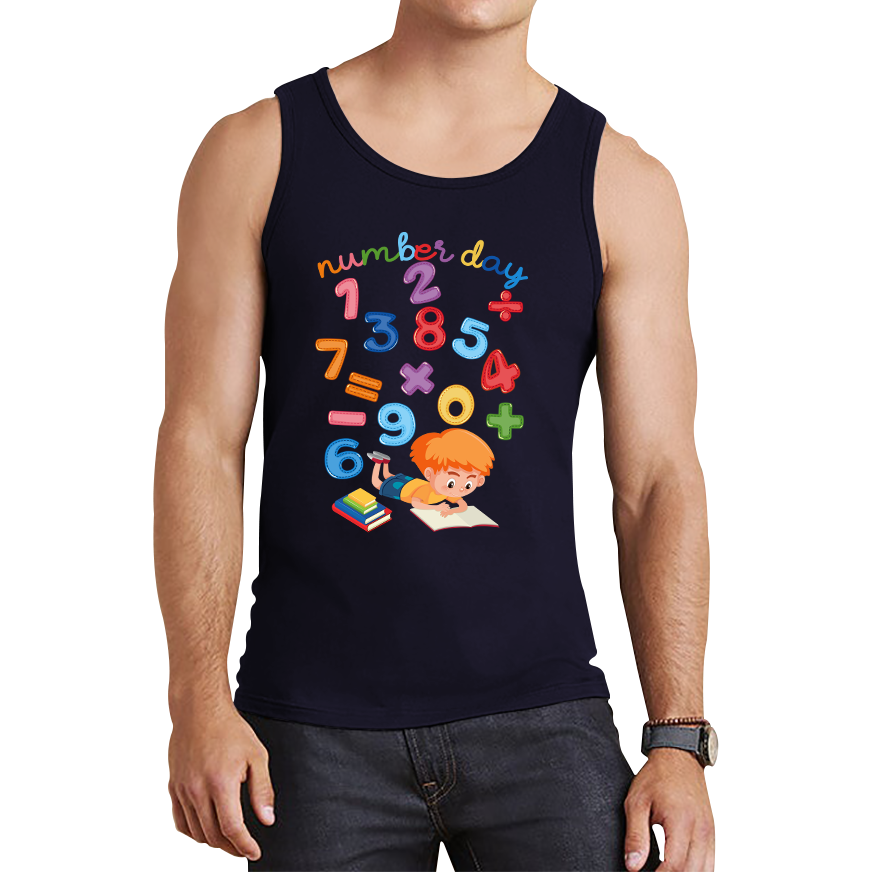 Numbers Day Colourful Numbers Maths Day School Charity Day Mathletics Tank Top
