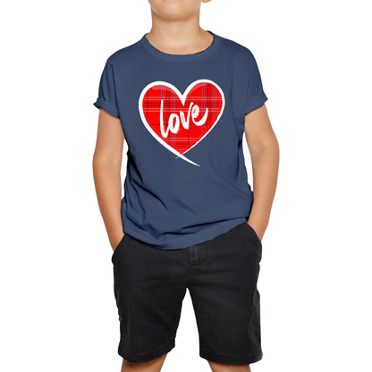 Hand Drawn Love Heart Happy Valentine's Day Lover Heart Kids Tee