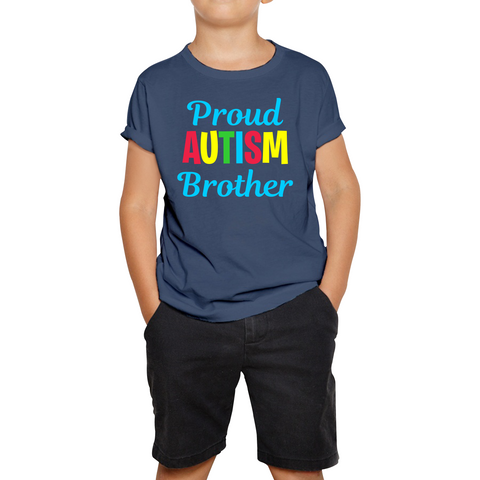 Proud Autism Brother Autism Awareness Kids T Shirt
