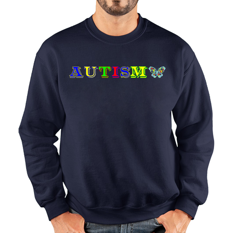 Autism Awareness With Butterfly Adult Sweatshirt