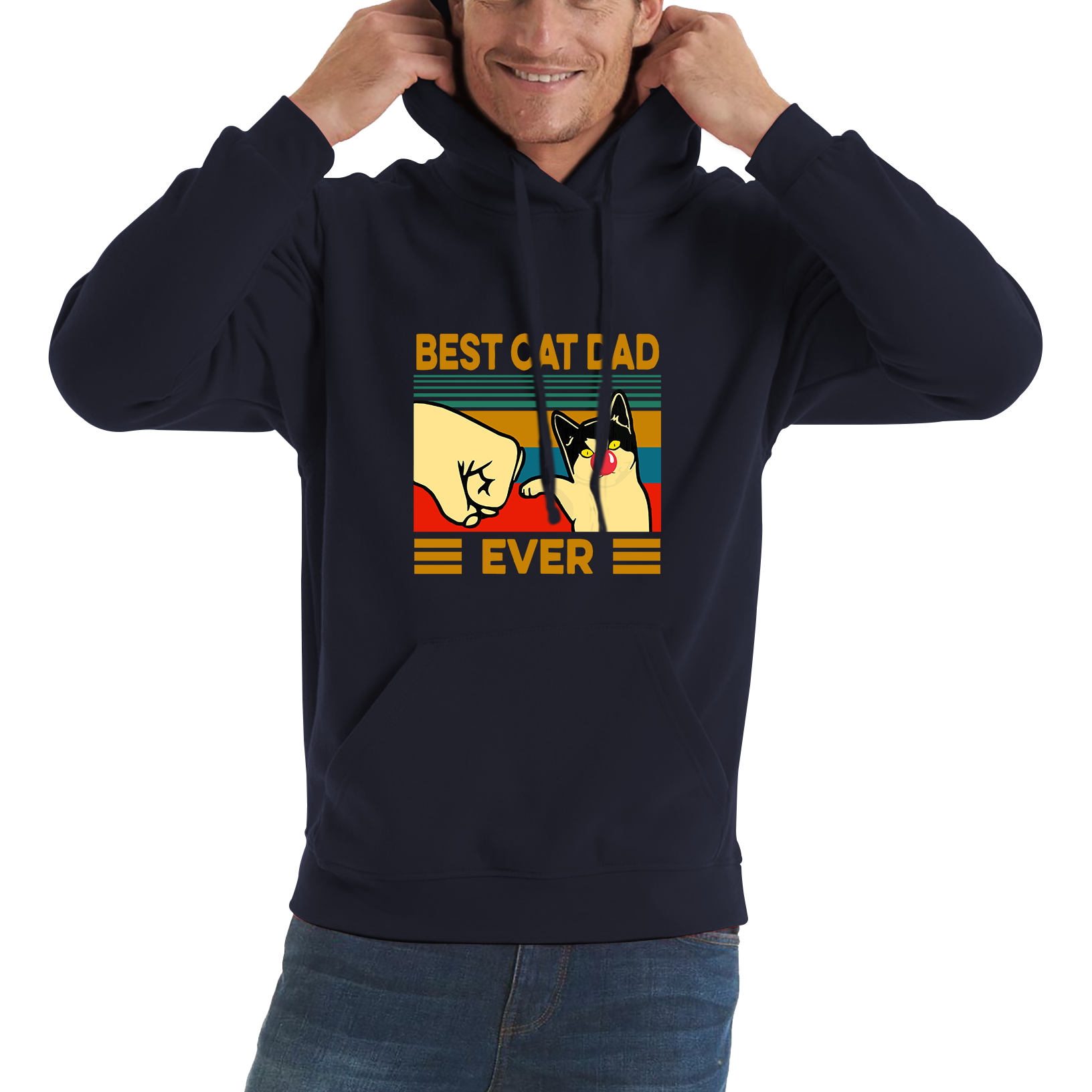 Best Cat Dad Ever Red Nose Day Hoodie