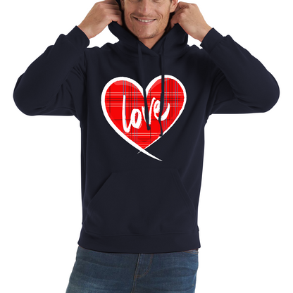Hand Drawn Love Heart Happy Valentine's Day Lover Heart Unisex Hoodie