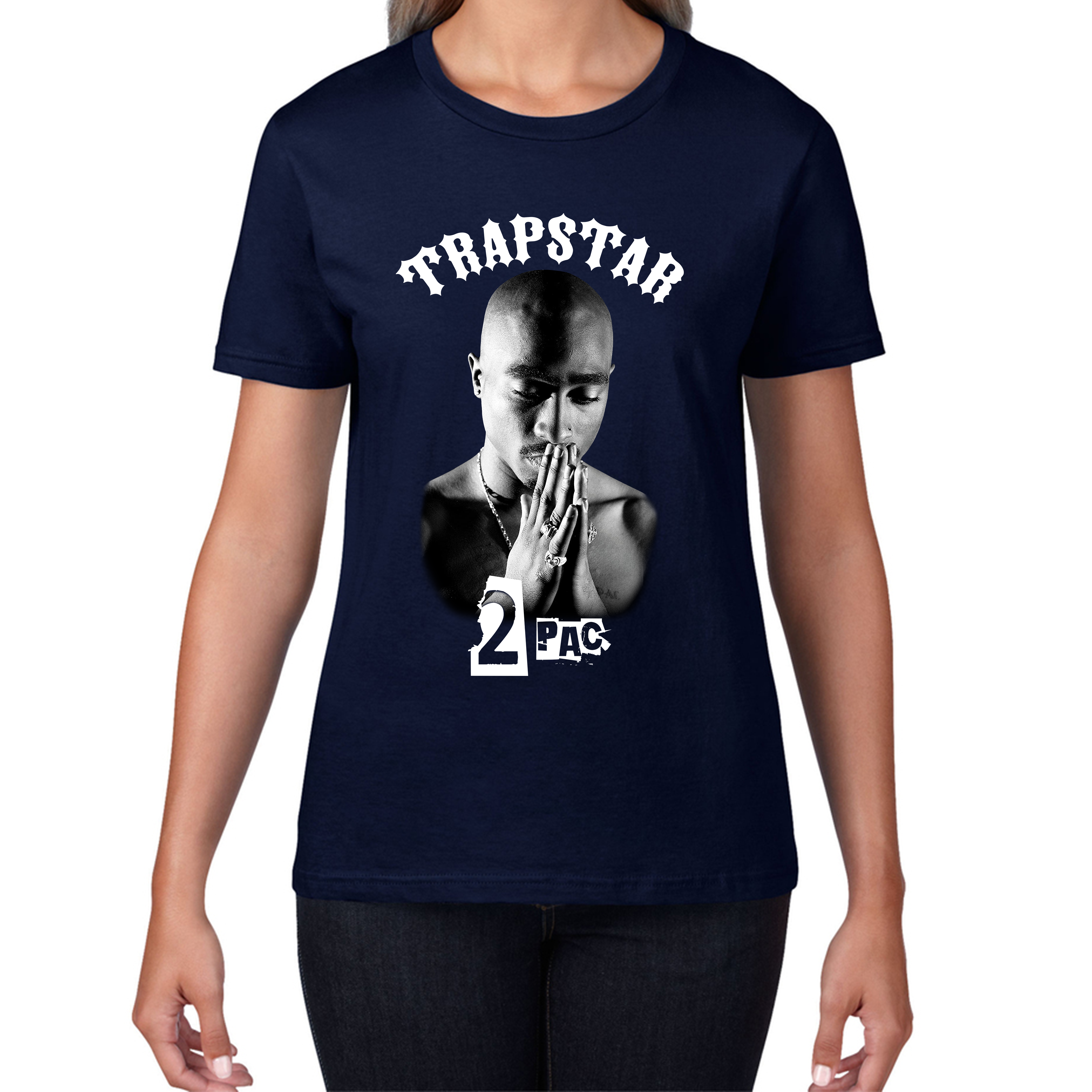 Trapstar 2pac T-Shirt Tupac Shakur American Rapper Hip Hop Lovers Music Gift Womens Tee Top
