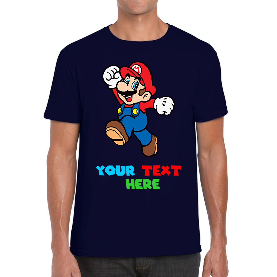 Personalised Your Name Super Mario T-Shirt Funny Game Lovers Players Video Game Mens Tee Top