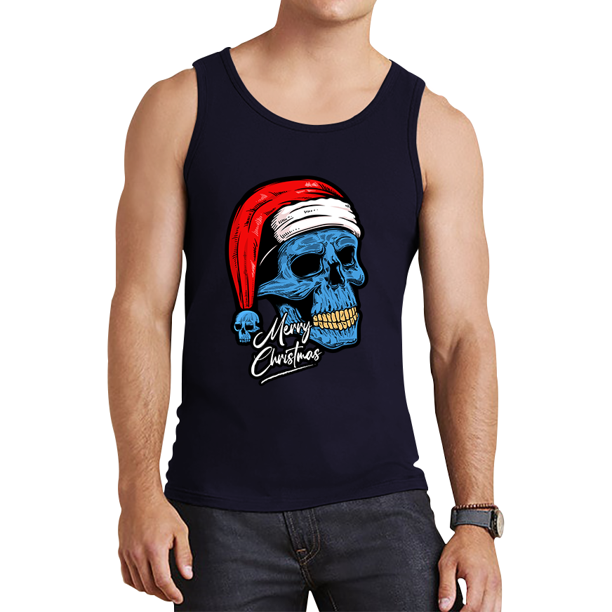 santa skull tank top