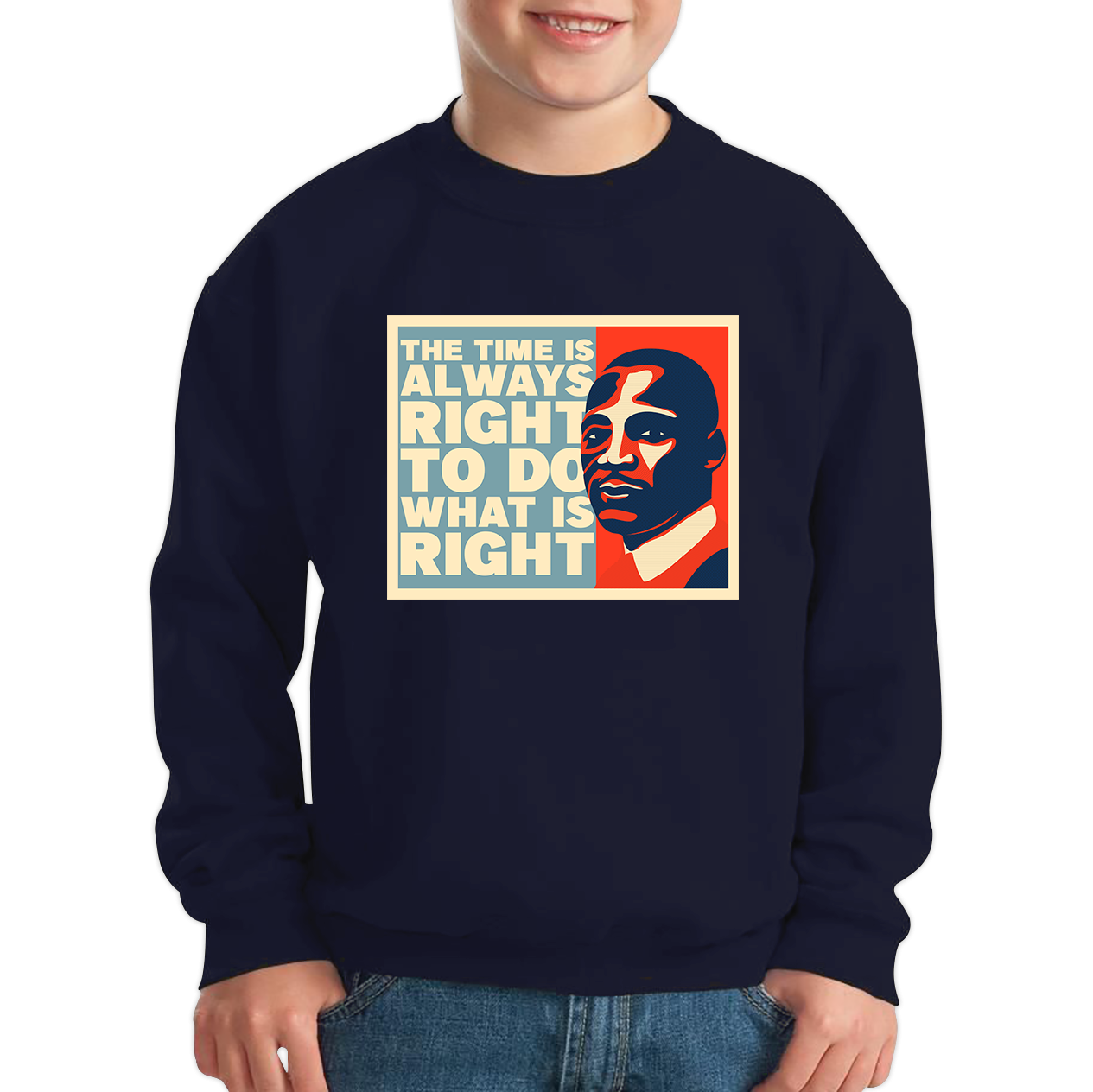 The Time Is Always Right To Do What Is Right Juneteenth Mlk Quote Black History Month Kids Jumper