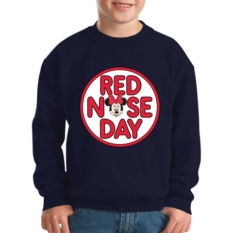 Disney Minnie Mouse Red Nose Day Kids Sweatshirt. 50% Goes To Charity
