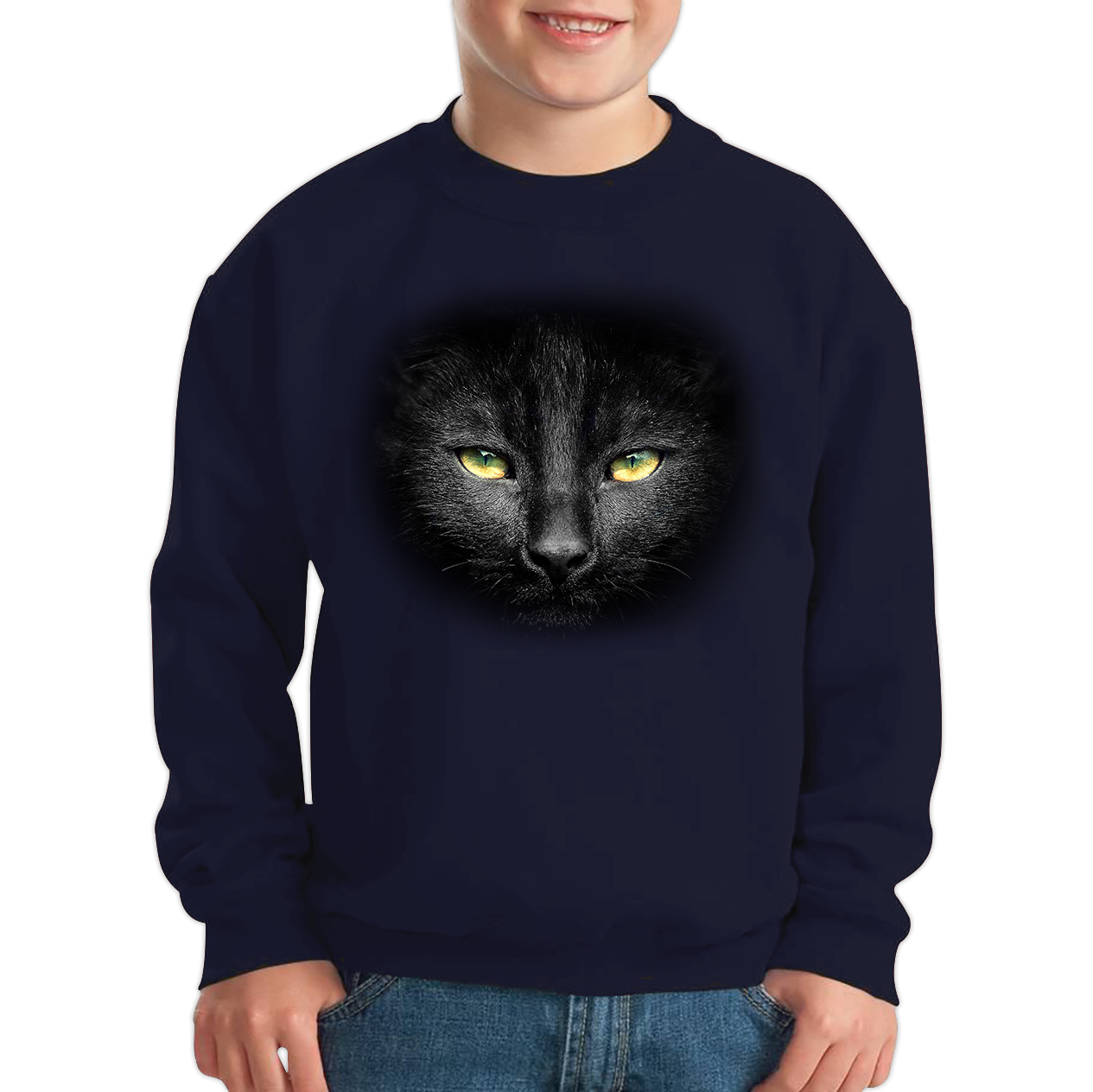 Black Cat Yellow Eyes Sweatshirt