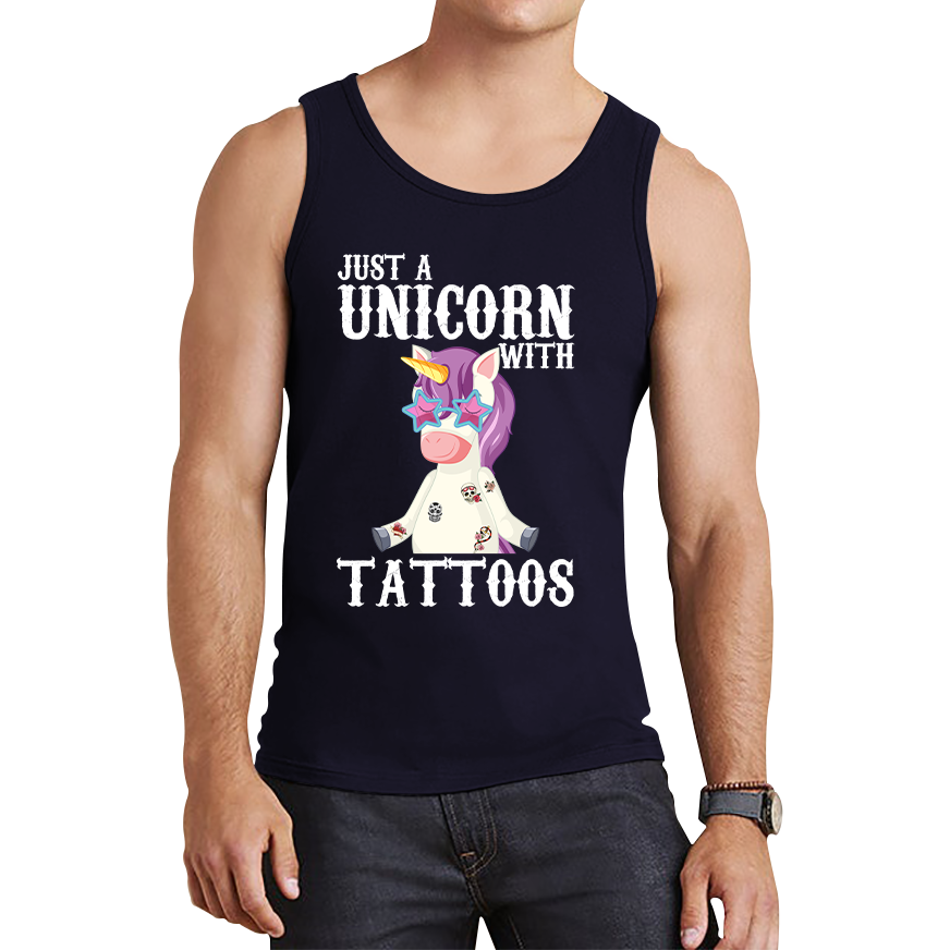 Just A Unicorn With Tattoos Rainbow Horse & Pony Lover Magic Believer Tank Top
