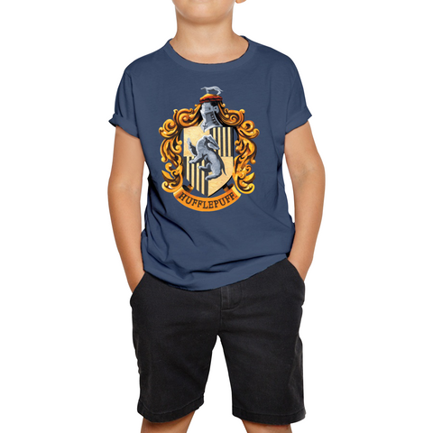 Harry Potter House Of Hufflepuff Hogwarts Crest Kids T Shirt