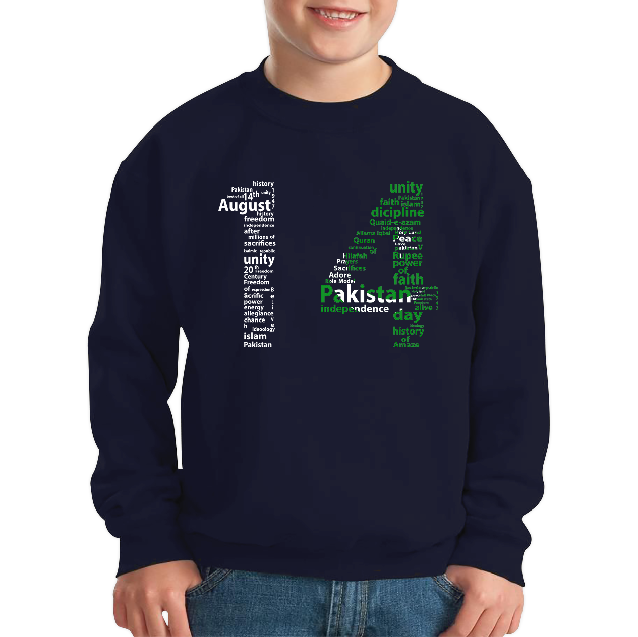 Pakistani Flag Independence Day Kids Jumper