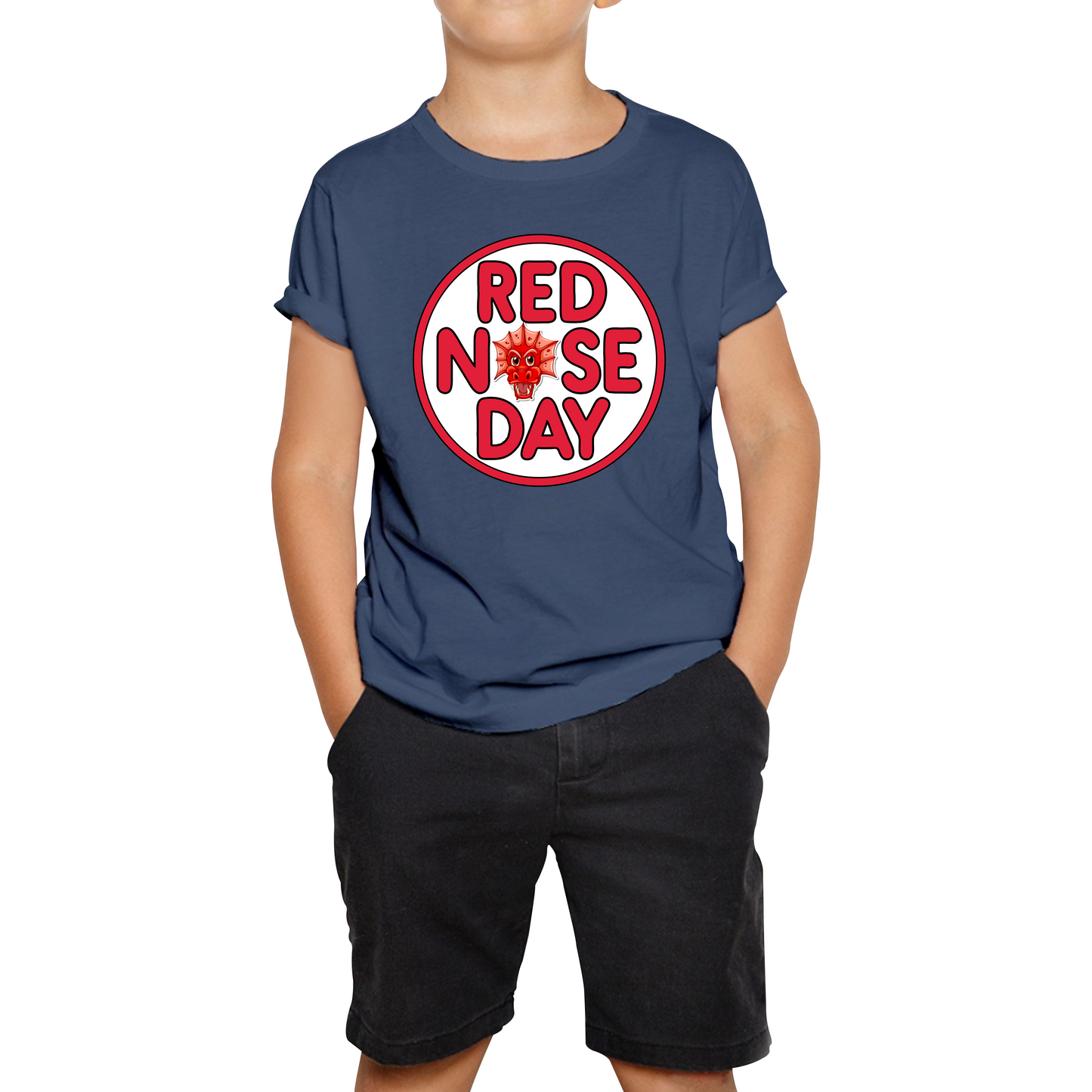 Dragon Face Red Nose Day T Shirt