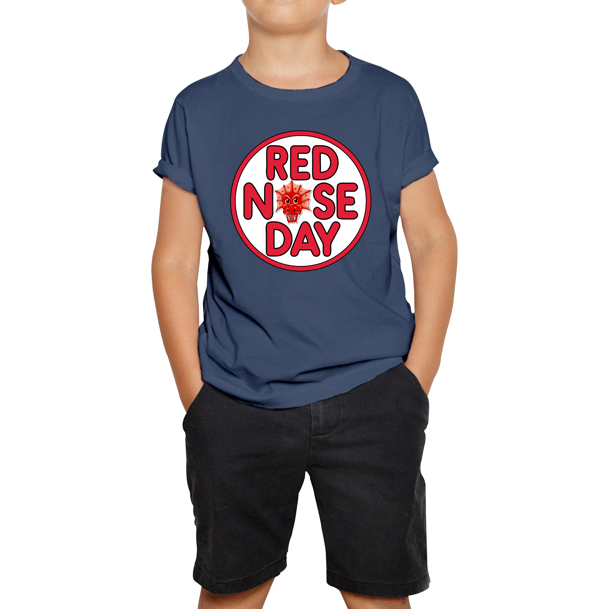 Dragon Face Red Nose Day T Shirt