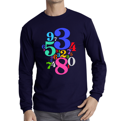 Numbers Day Maths Day Colourful Numbers Math Lovers Mathletics School Charity Day Long Sleeve T Shirt