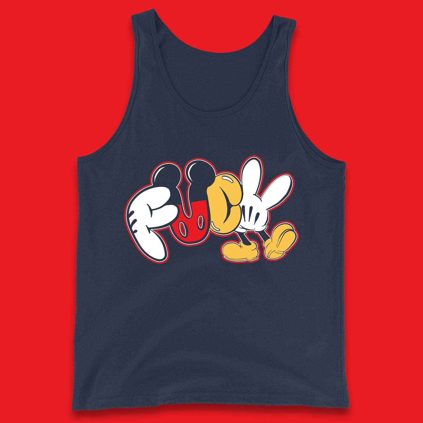 Disney Mickey Mouse Fuck Sarcastic Rude Offensive Humor Funny Cartoon Joke Tank Top