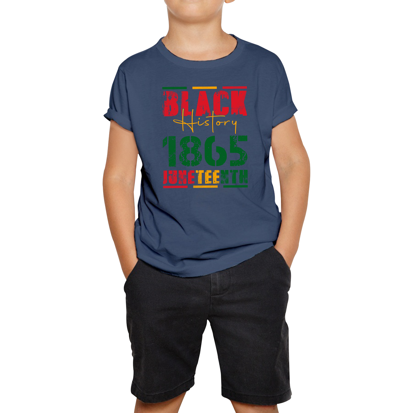 Black History 1865 Juneteenth Celebrating Black History Freedom African American Kids Tee
