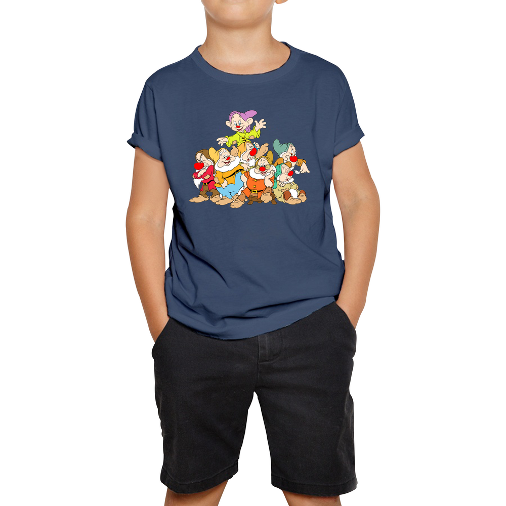 Disney Snow White and Seven Dwarfs Red Nose Day Kids T Shirt. 50% Goes To Charity