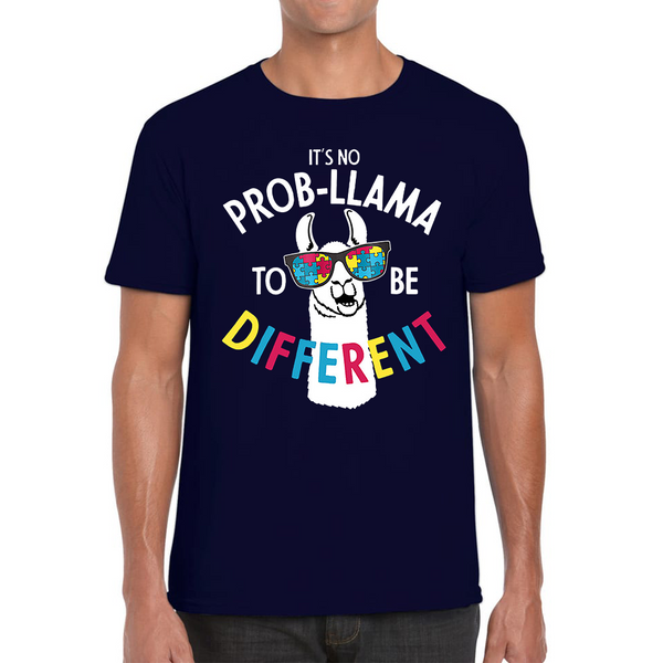 It's No Prob-llama To Be Different Autism Awareness Adult T Shirt