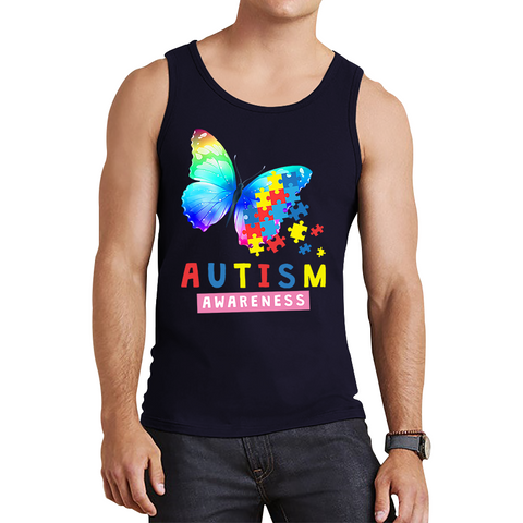 Autism Awareness With Butterfly Tank Top