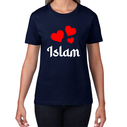 Islam Hearts Spiritual Islamic Religious Muslim Islam Religion Gift Womens Tee Top