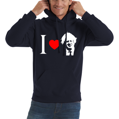 I Love Boris Heart Love Boris Johnson Support Boris Johnson Boris Supporter Unisex Hoodie