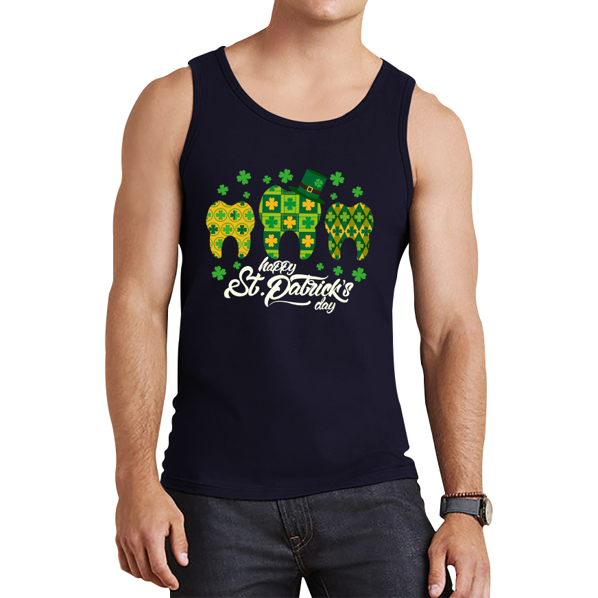 Happy St. Patrick's Day Tooth Dentist Dental Squad Tooth Shamrock Irish Day Saint Patricks Day Tank Top