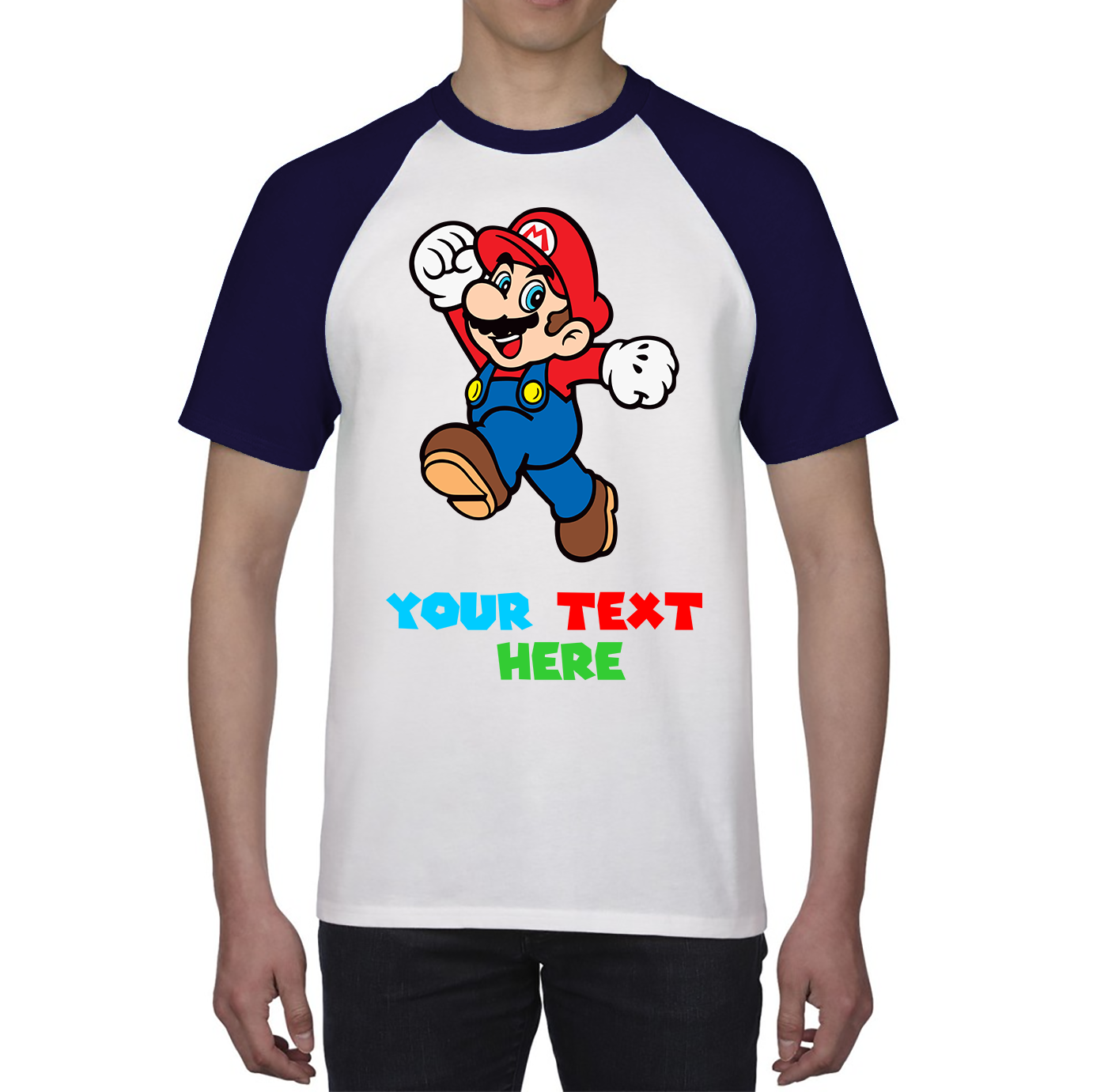 Personalised Your Name Super Mario Shirt Funny Game Lovers Players Video Game Baseball T Shirt