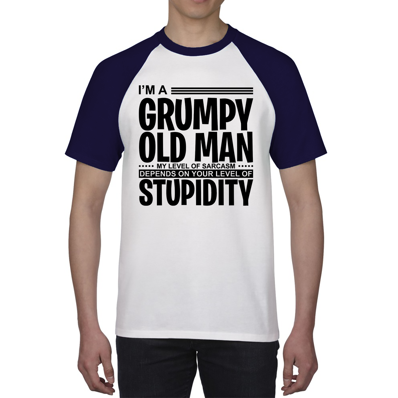 I'm A Grumpy Old Man Shirt Funny Sarcastic Joke Stupidity Gift For Grandpa Baseball T Shirt