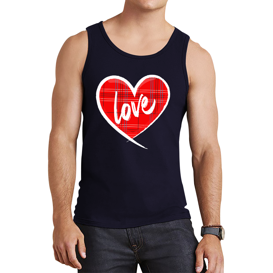 Hand Drawn Love Heart Happy Valentine's Day Lover Heart Tank Top