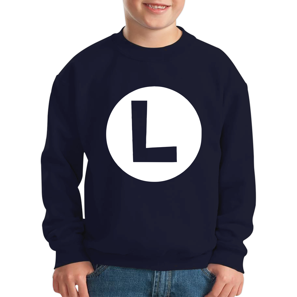 Mario Bros Character Logo Luigi Mario Waluigi Peach Bowser Toad Retro Gaming Kids Jumper