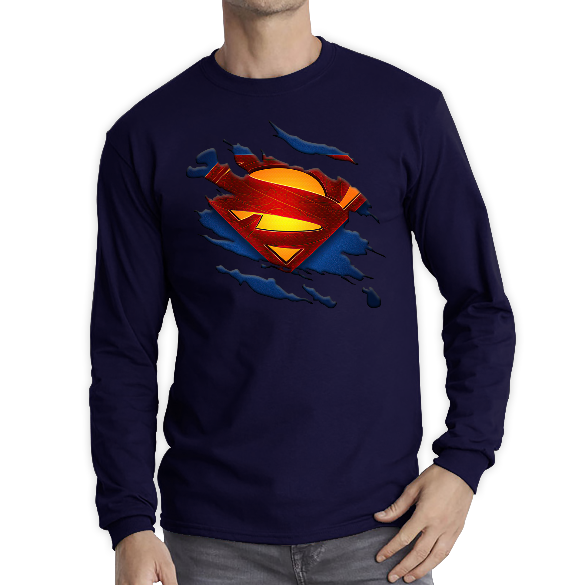 Superman Shirt Fictional Character Superhero Universe Series DC Comics Long Sleeve T Shirt