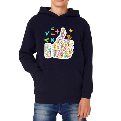 World Numbers Day Maths Day Funny Thumbs Up Colour Numbered Charity Day Kids Hoodie