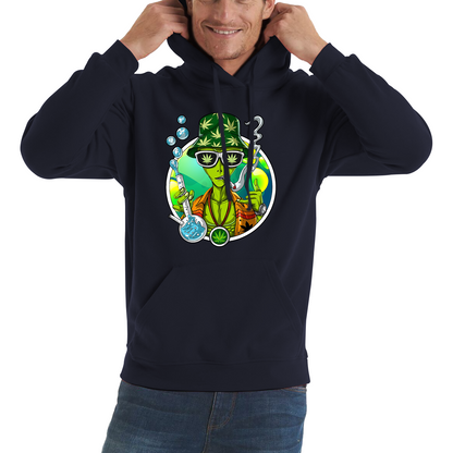 Alien Stoner Smoking Funny Hoodie