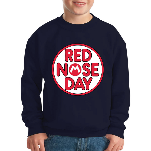 Super Mario Red Nose Day Kids Sweatshirt. 50% Goes To Charity
