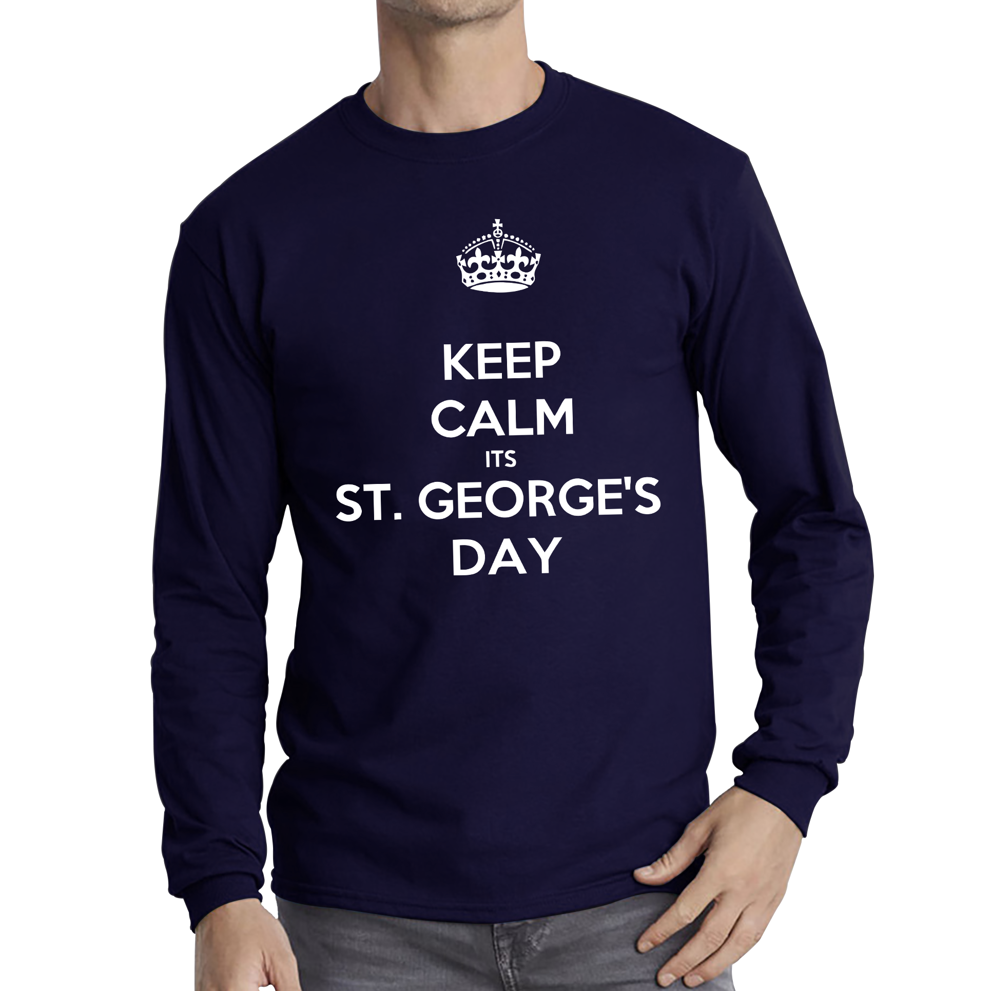 Keep Calm Its St. George's Day Adult Long Sleeve T Shirt