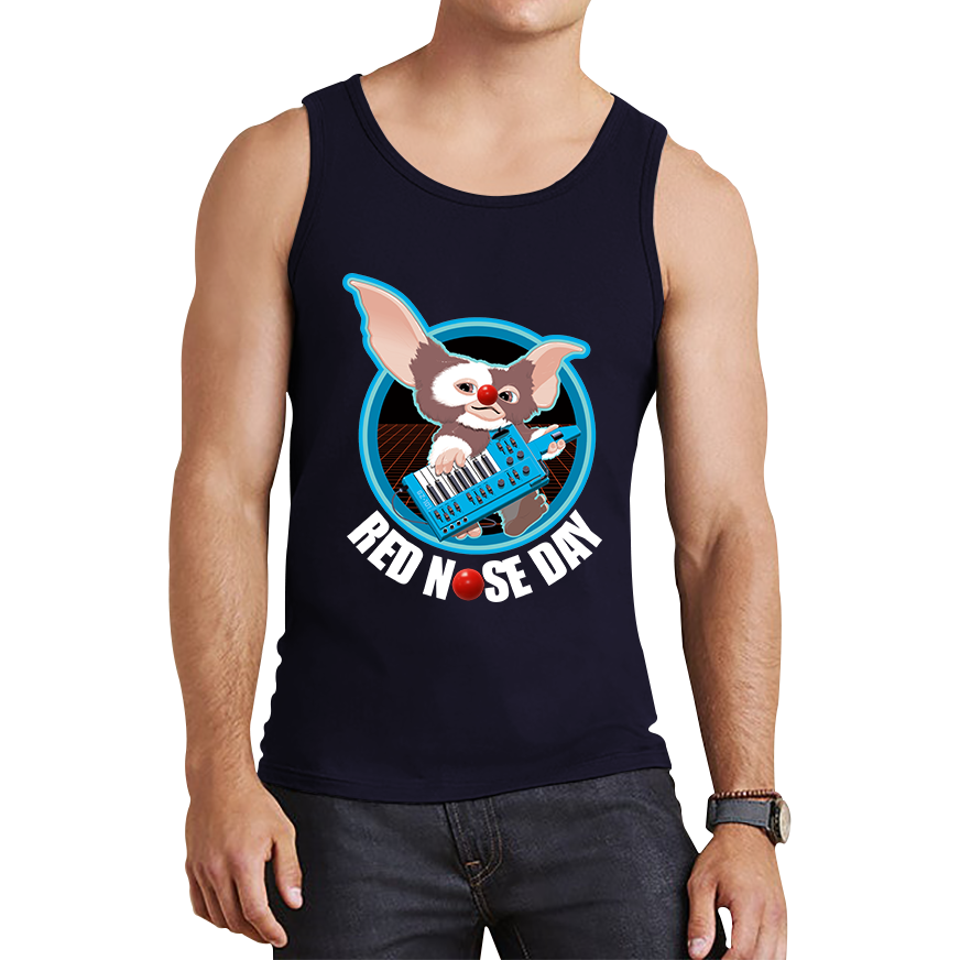 Gremlins Gizmo Piano Red Nose Day Tank Top. 50% Goes To Charity