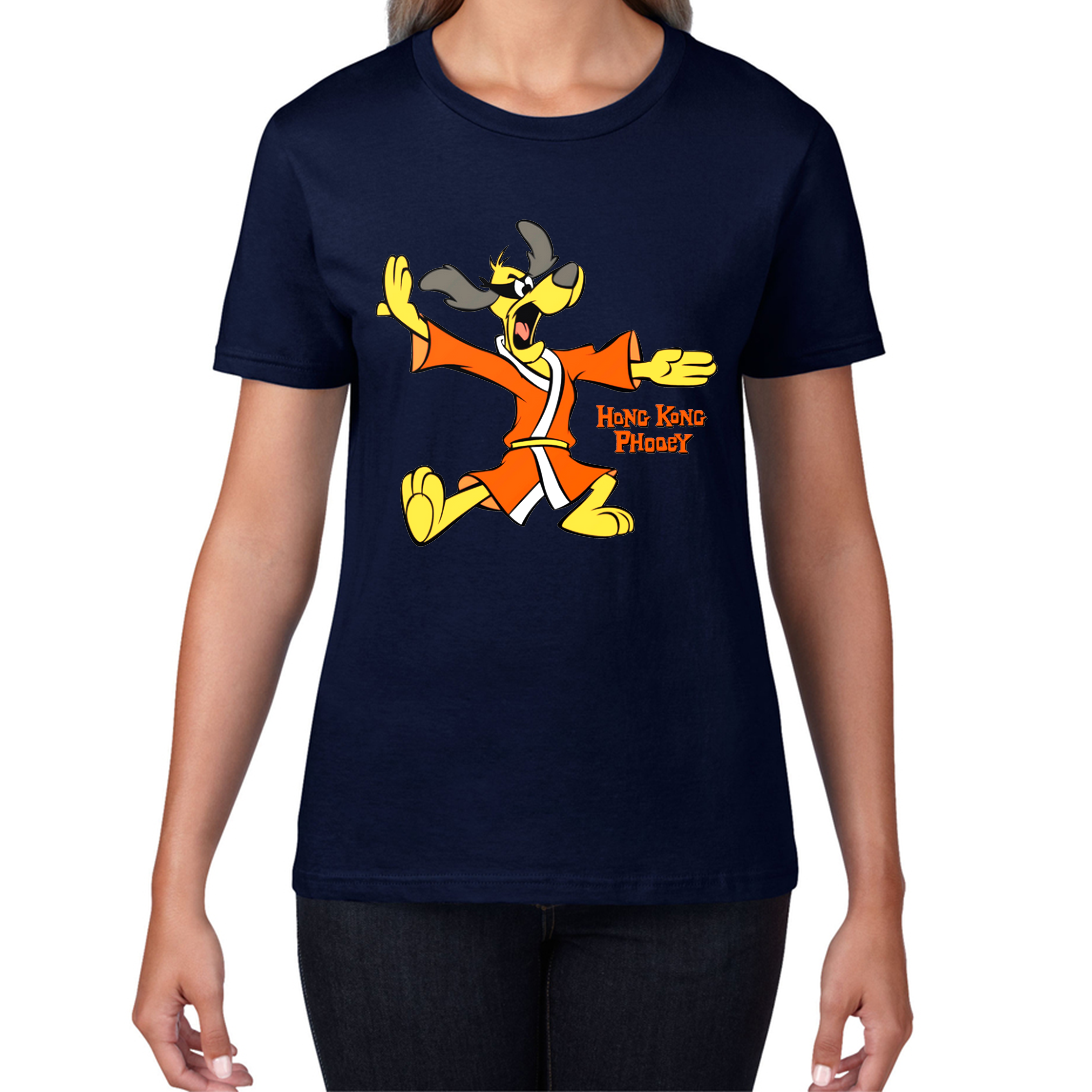 Hong Kong Phooey High Karate Animated TV Series Funny Cartoon Character Ladies T Shirt