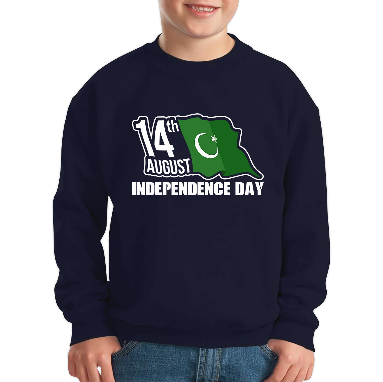  Pakistani Flag Patriotic Kids Jumper