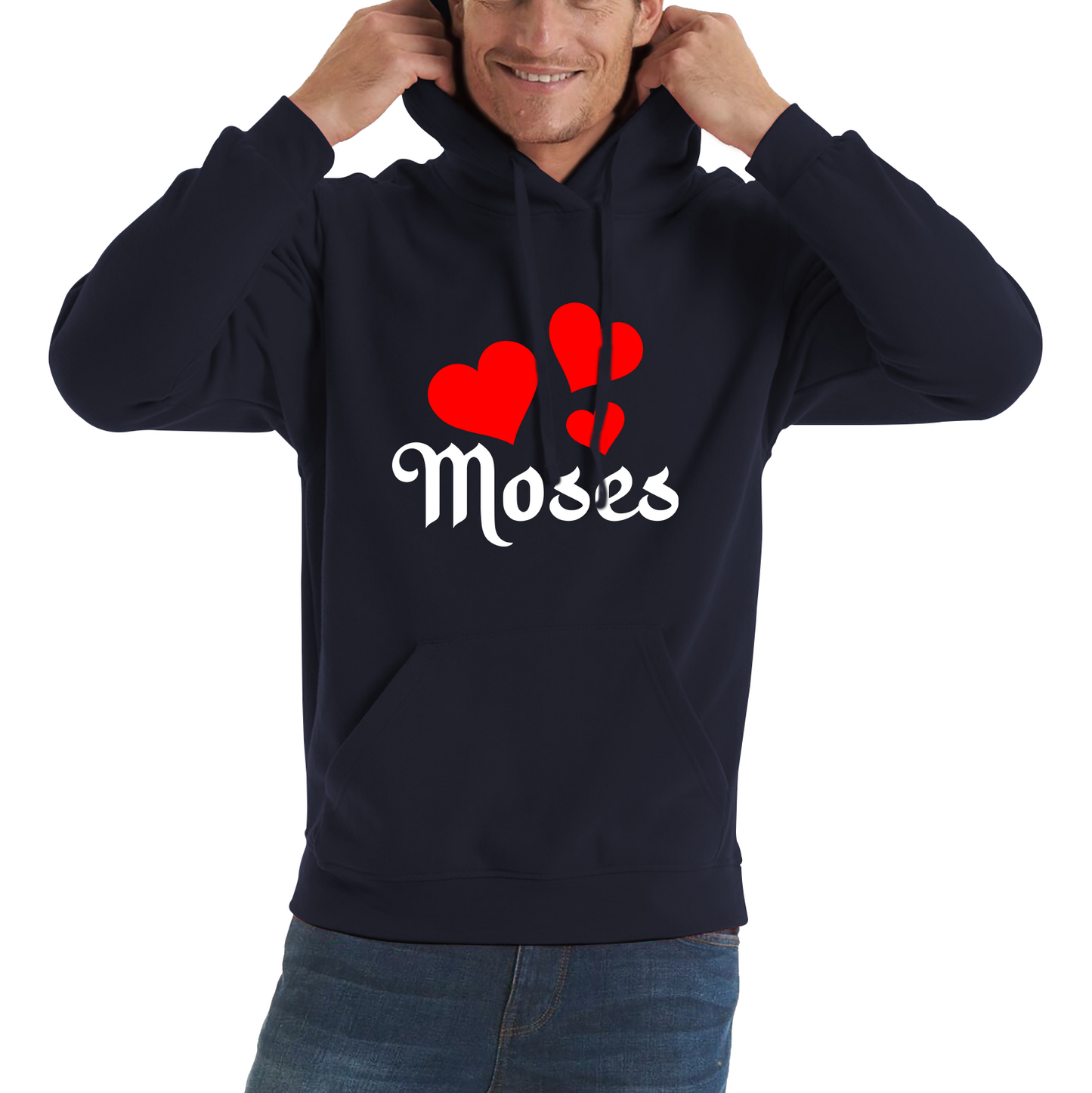 Moses Hearts Religions Prophet Jewish Founder Of Monotheistic Belief Unisex Hoodie
